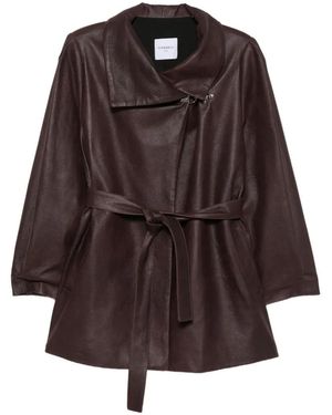 Cassell Lederjacke Mit Gürtel - Braun