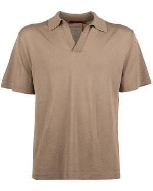 Cruna V-Neck Polo Shirt - Natural