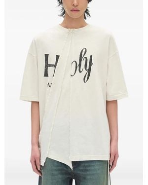 Ann Demeulemeester Asymmetric Cotton T-Shirt - White