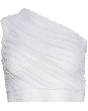 DI PETSA Lace-Detail Crop Top - White