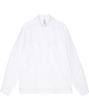 Transit Long-Sleeve Cotton-Linen Blend Shirt - White