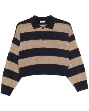 Brunello Cucinelli Half-Button Polo Top - Black