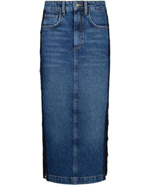 Liu Jo Lace-Insert Denim Skirt - Blue