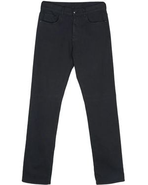 Canali Logo-Patch Pants - Blue
