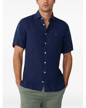 Hackett Garment-Dyed Linen Shirt - Blue
