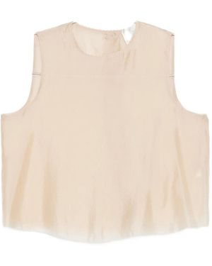 Forte Forte Round-Neck Sleeveless Top - Natural