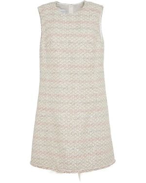 Giambattista Valli Robe Courte En Tweed À Ornements - Blanc