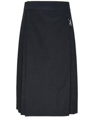 Simone Rocha Pleated Kilt-Style Midi Skirt - Black