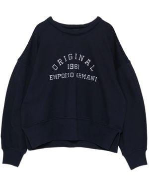 Emporio Armani Long-Sleeve Oversized Sweatshirt - Blue