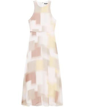 ARMANI EXCHANGE Abstract-Print Sleeveless Midi Dress - White
