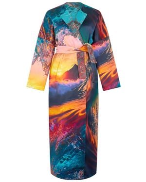 Roberto Cavalli Abstract-Pattern Coat - Blue