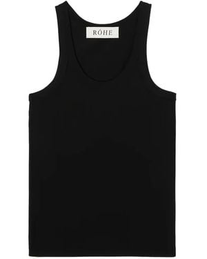 Rohe Tanktop Aus Merinowolle Mit U-Ausschnitt - Schwarz