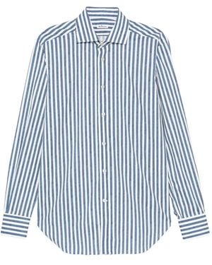 Kiton ストライプ シャツ - ブルー