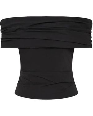 Rachel Gilbert Camille Draped Off-Shoulder Top - Black