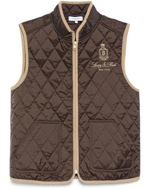 Sporty & Rich Vendome Quilted Riding Vest - Brown