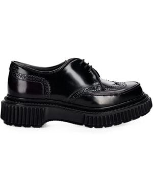Adieu Brogue-Detail Chunky-Sole Derby Shoes - Black