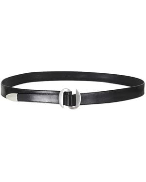 Orciani Sculptural-Buckle Leather Belt - White
