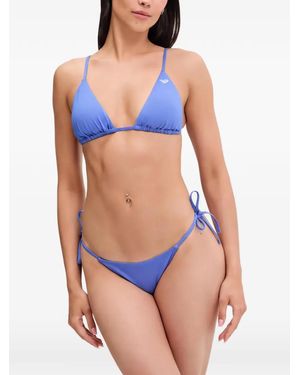 Emporio Armani Logo-Detail Bikini - Blue