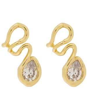 Alexis Crystal-Embellished Sculptural-Design Earrings - Metallic