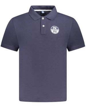 North Sails Logo-Patch Short-Sleeve Polo Shirt - Blue
