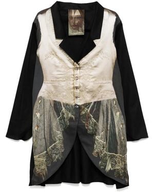 IA London Printed Blazer - Black