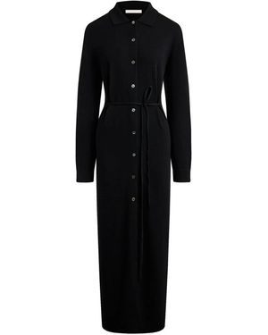 12 STOREEZ Buttoned Knitted Shirt Dress - Black