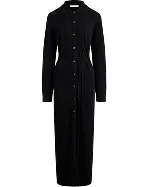12 STOREEZ Buttoned Knitted Shirt Dress - Black