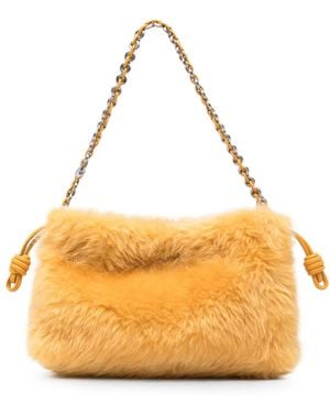 Loewe Flamenco Shearling Shoulder Bag - Metallic