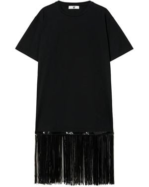 Twinset Sequin-Fringe T-Shirt - Black
