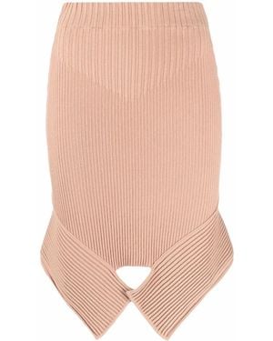 ANDREADAMO Ribbed-Knit Asymmetric Skirt - Pink