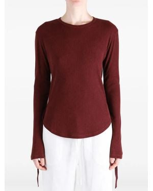 Ann Demeulemeester Dot Ribbed-Knit Long-Sleeve T-Shirt - Red