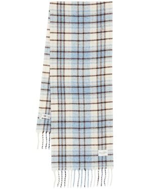Marc O' Polo Checked Fringed Scarf - White