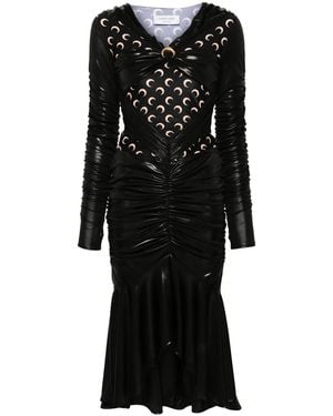Marine Serre Lunar Crescent Regenerated Fabric Mini Dress - Black