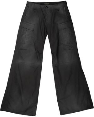 Balenciaga Gerade Cargohose Mit Ausgefranstem Saum - Schwarz