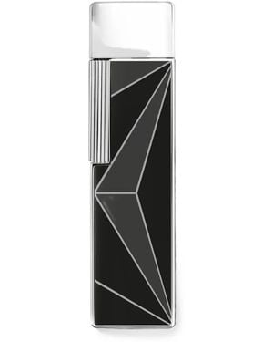 ST Dupont Twiggy Fire X Geometric-Pattern Engraved Lighter - White