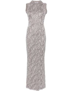 Acne Studios Sequinned Maxi Dress - Women's - Polyester/metallic Fibre/nylon - Grey