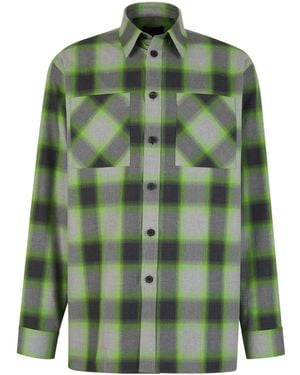 Givenchy Checkered Motif Shirt - Green