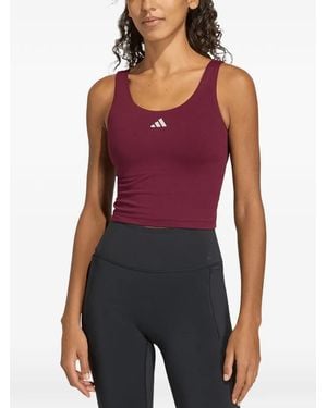 adidas 3-Stripes Studio All Me Logo-Print Tank Top - Purple
