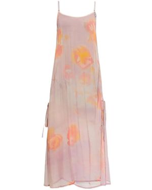 DIESEL Midikleid Mit Blumenprint Und Kristall-Logo - Pink