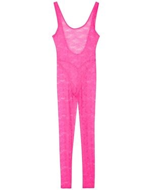 Maison Close Flashback Néon Open-Back Catsuit - Pink