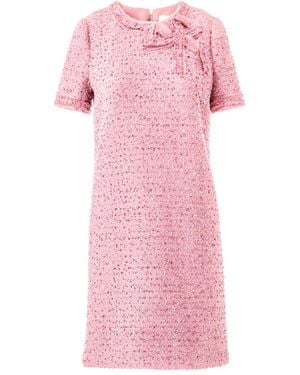 Carolina Herrera ツイード ミニドレス - ピンク