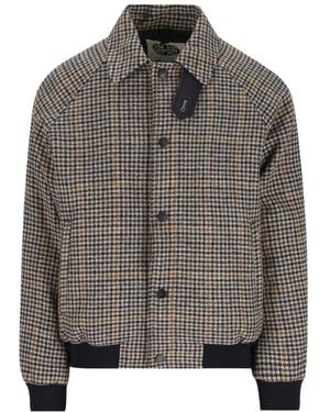 Camplin Check-Print Single-Breasted Coat - Gray