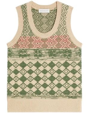 Dries Van Noten Jacquardpullover Aus Wolle - Natur