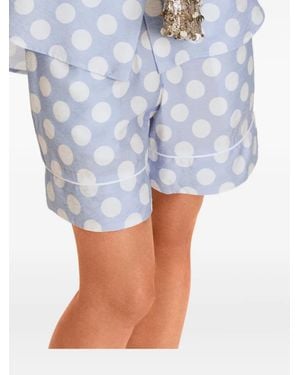 Sleeper Pastelle Polka-dot Shorts Set - ブルー