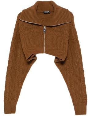 Dondup Cardigan Con Zip - Marrone