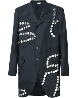 Comme des Garçons Abrigo Con Apliques "Graffiti" - Azul