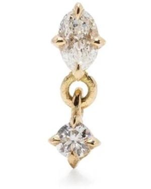 Lizzie Mandler 18Kt Mix Matched Diamond Stud Earring - White