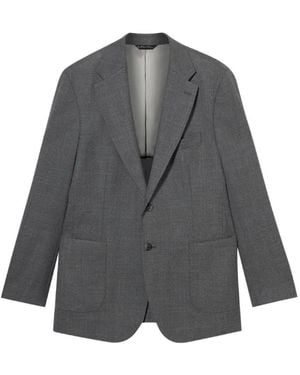 Brooks Brothers Hopsack Virgin Wool Blazer - Grey