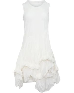 Comme des Garçons Sheer Layered Ruffle Mini Dress - White
