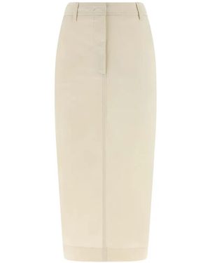 Thelatest Donna Pocket Split Midi Skirt - White